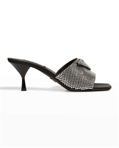 prada car shoe sandals|Prada slide sandals kitten heel.